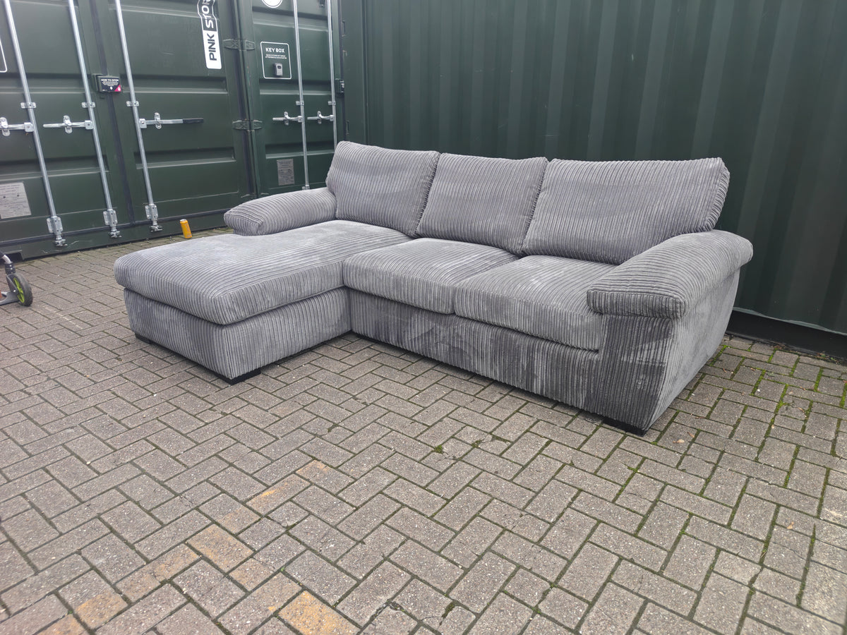 Very Collection Amalfi Grey Jumbo Cord Chaise Sofa