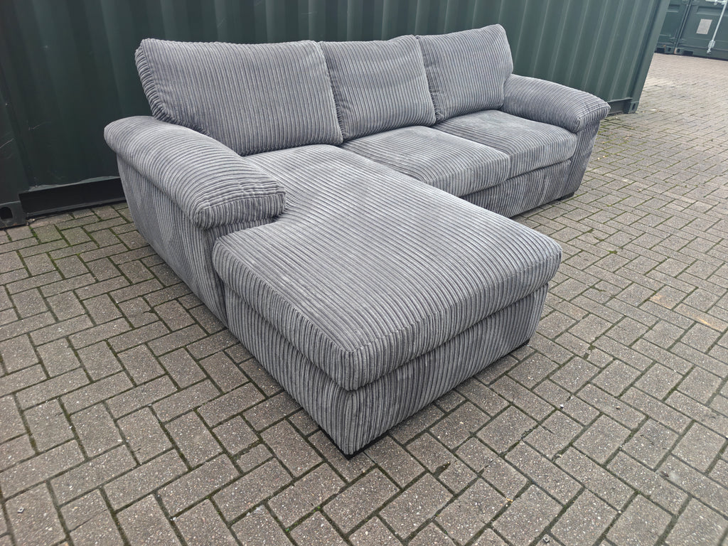 Very Collection Amalfi Grey Jumbo Cord Chaise Sofa