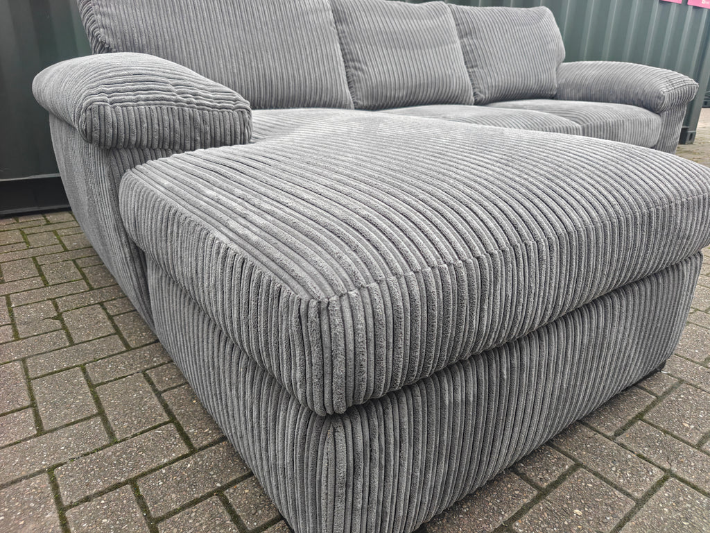 Very Collection Amalfi Grey Jumbo Cord Chaise Sofa