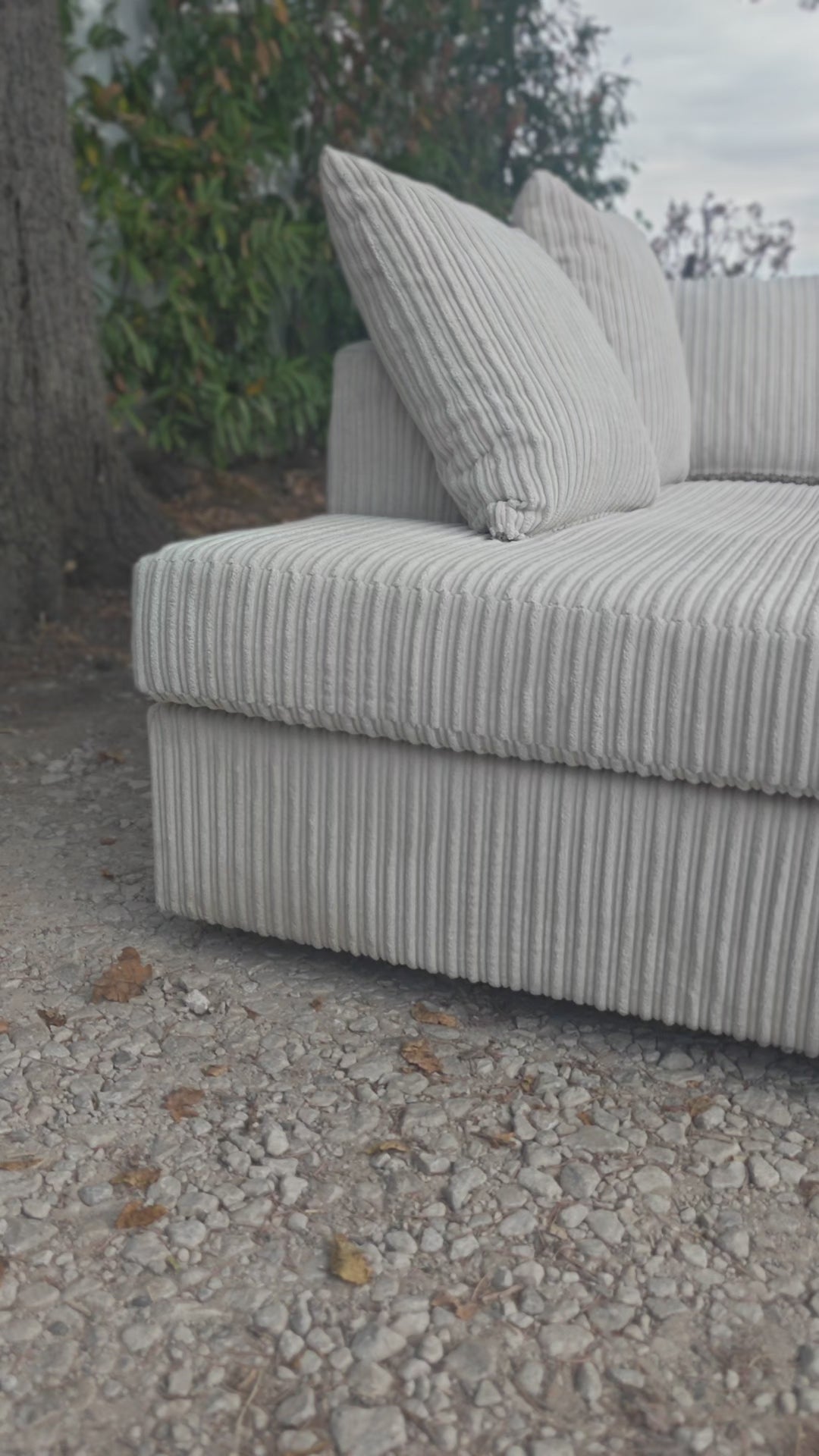 Cream Jumbo Cord Corner Sofa + 3 Seater