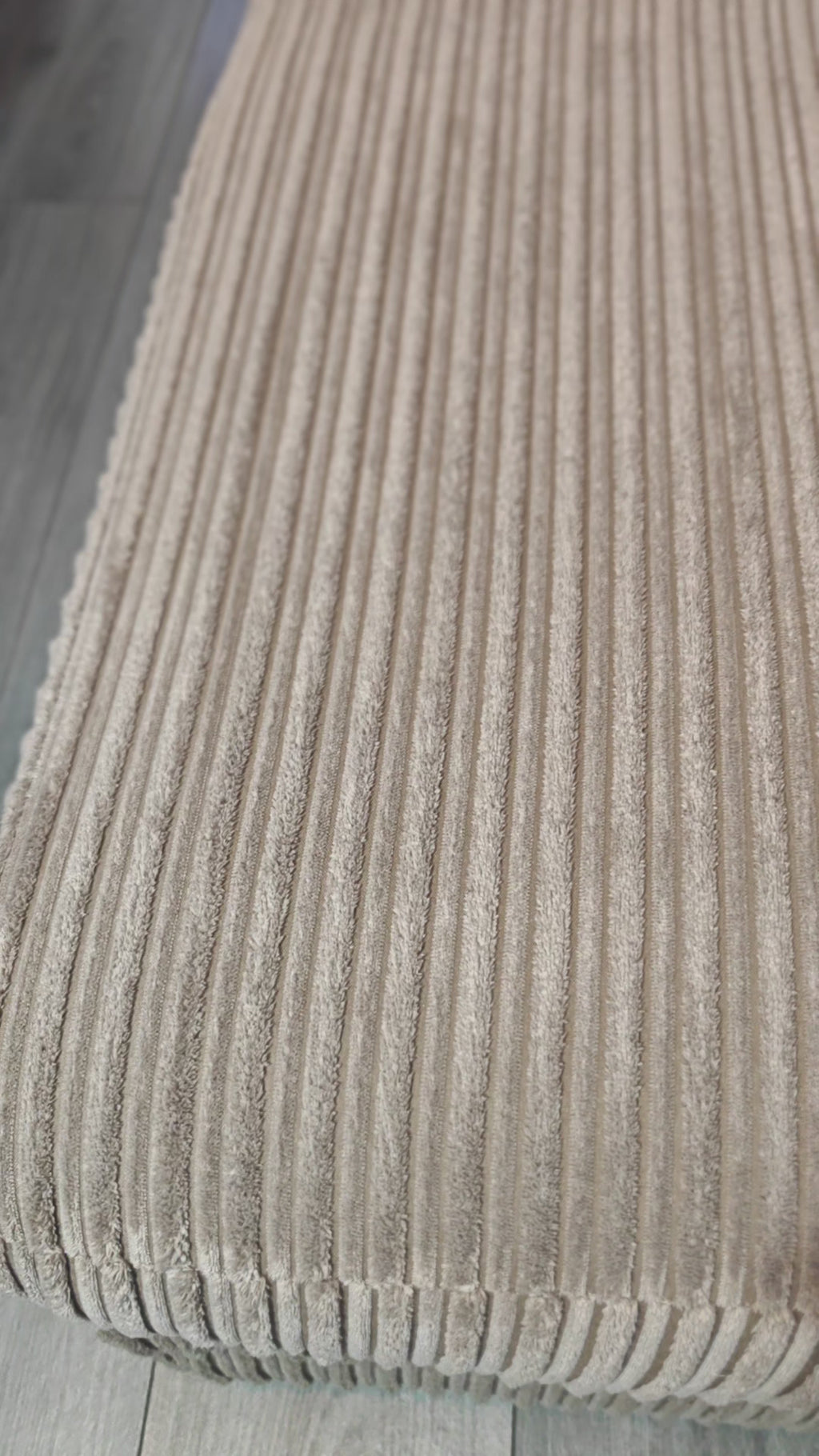 Corded Coffee Fabric Corner Left Hand Side Sofa