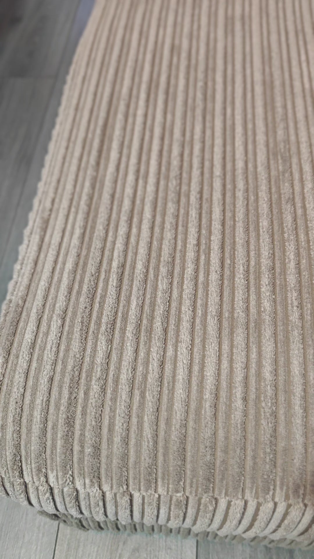 Corded Coffee Fabric Corner Left Hand Side Sofa