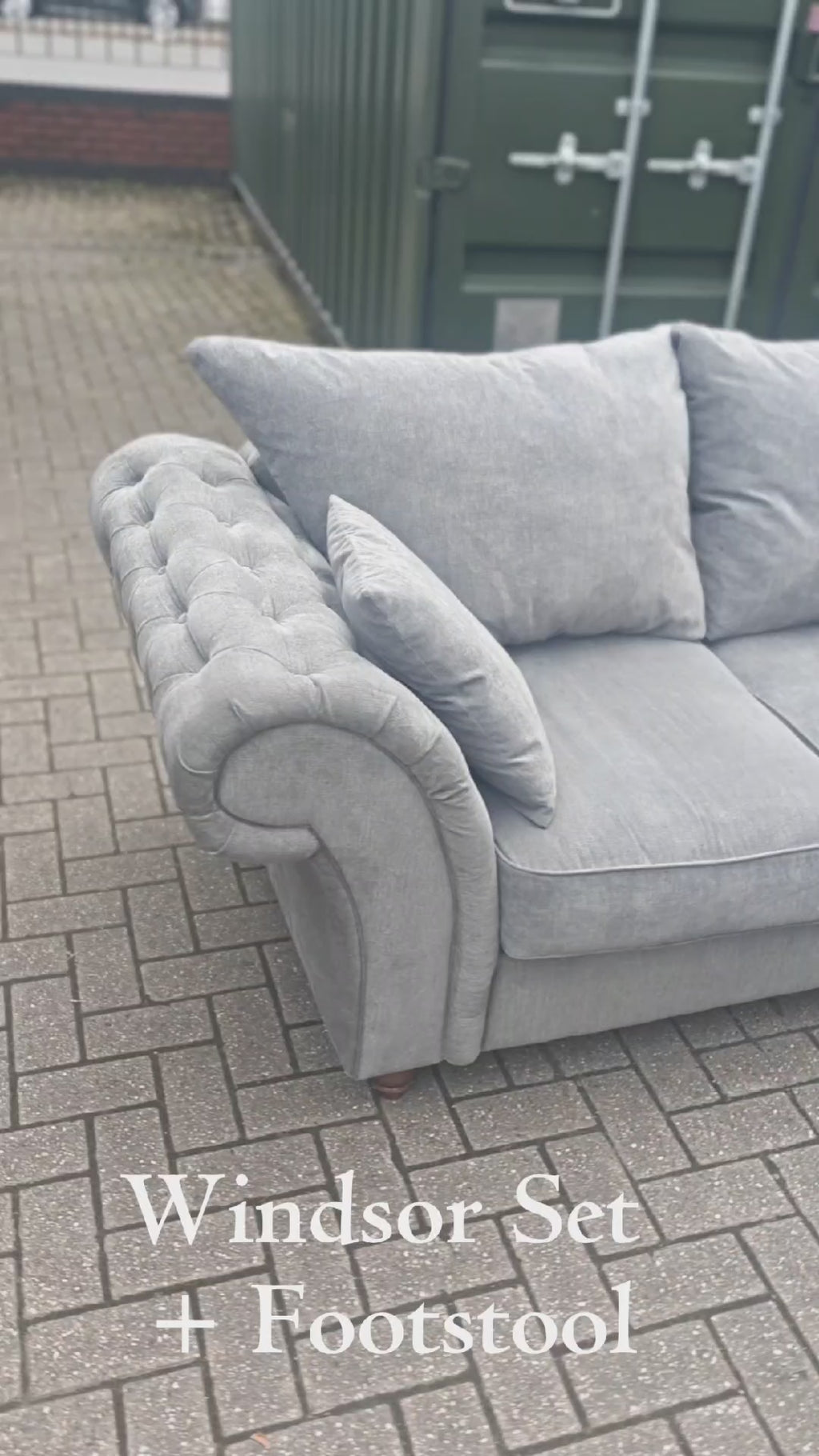Grey Windsor Sofa Set 4+2 Seater + Footstool RRP