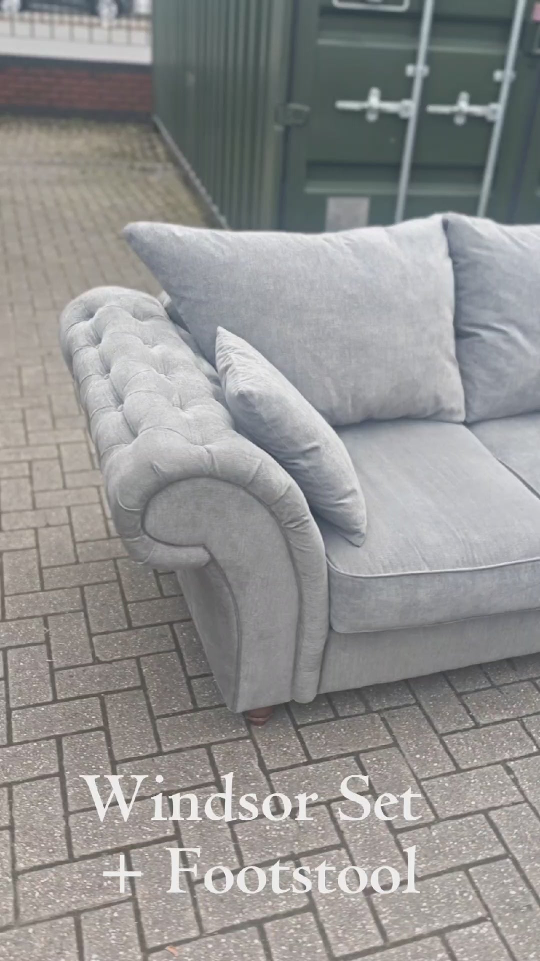 Grey Windsor Sofa Set 4+2 Seater + Footstool RRP