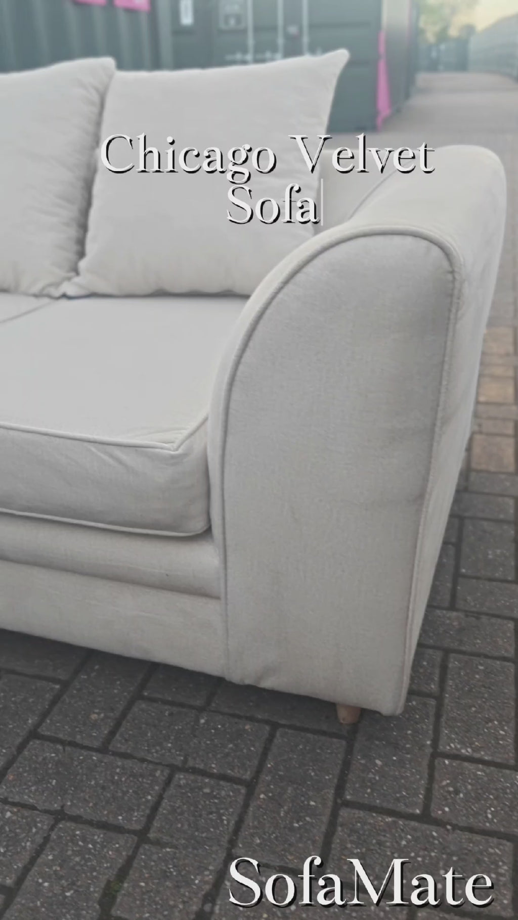 Cream Velvet Chicago Left Hand Side Sofa