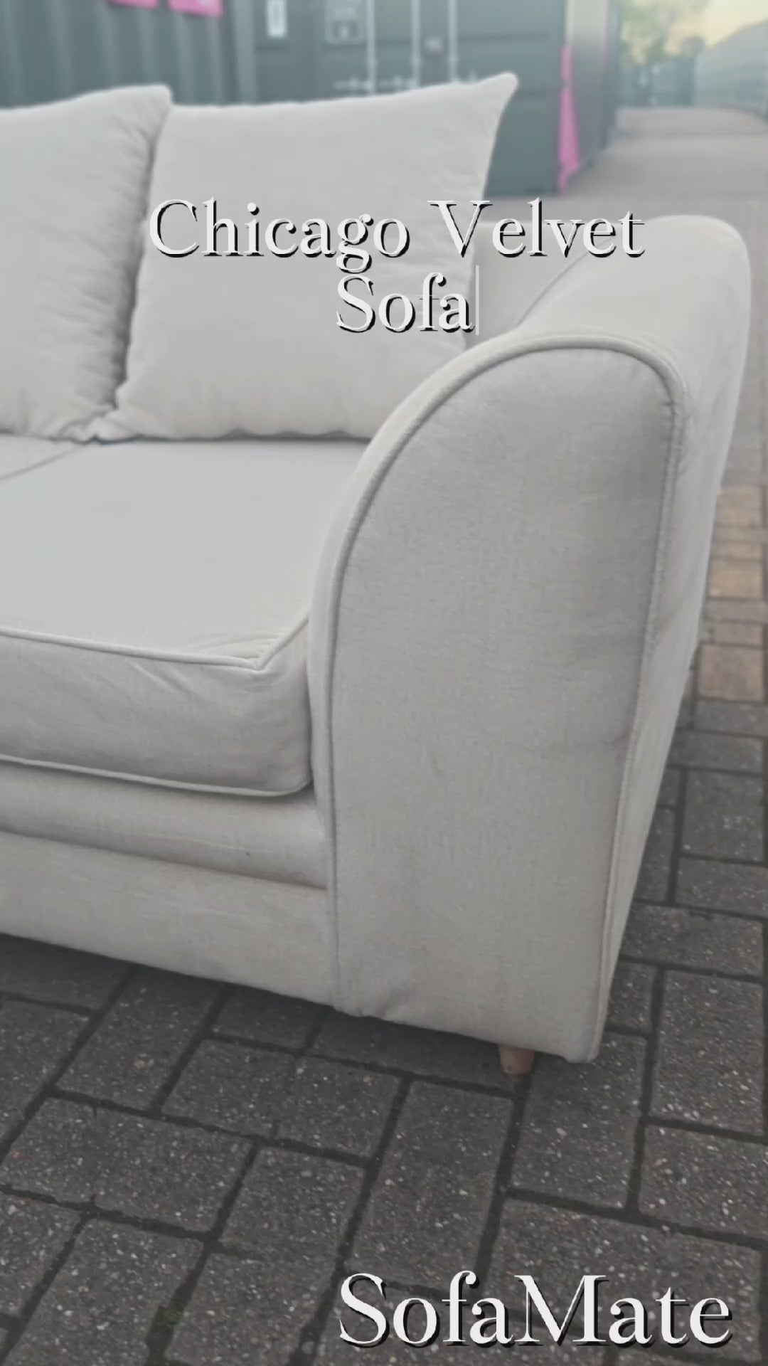 Cream Velvet Chicago Left Hand Side Sofa