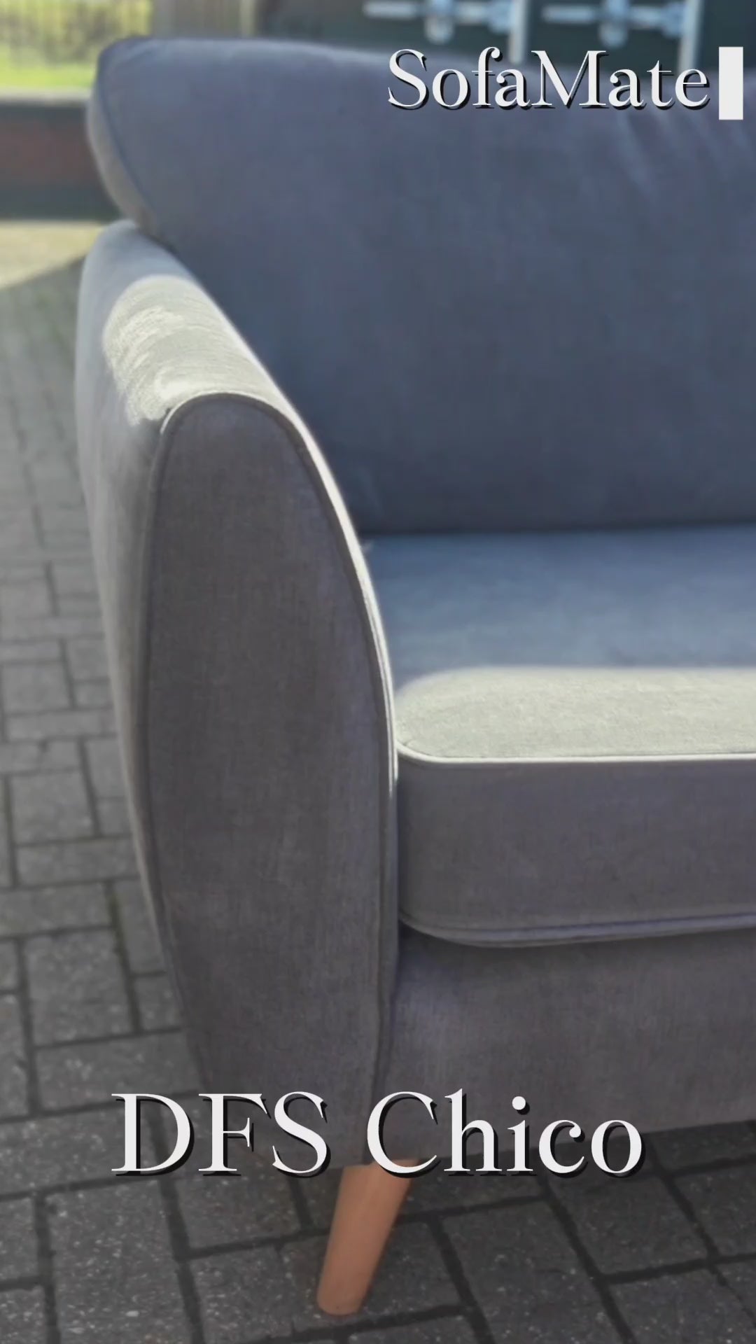 Grey DFS Chico Corner Sofa with Matching Footstool – Excellent Condition